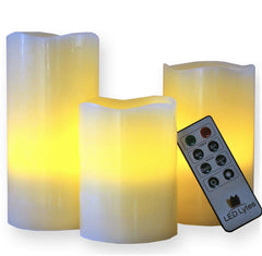 Flameless LED Candles with Remote and Timer Set of 3