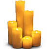 Image of Slim LED Candles with Timer Option, Set of 6 Slim Ivory Wax and Amber Flame